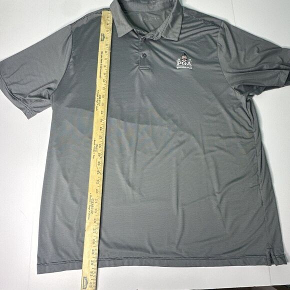 PGA Under Armour Shirt Mens Large Southern Hills 2022 Gray Striped Golf Polo 2xl - Picture 4 of 7